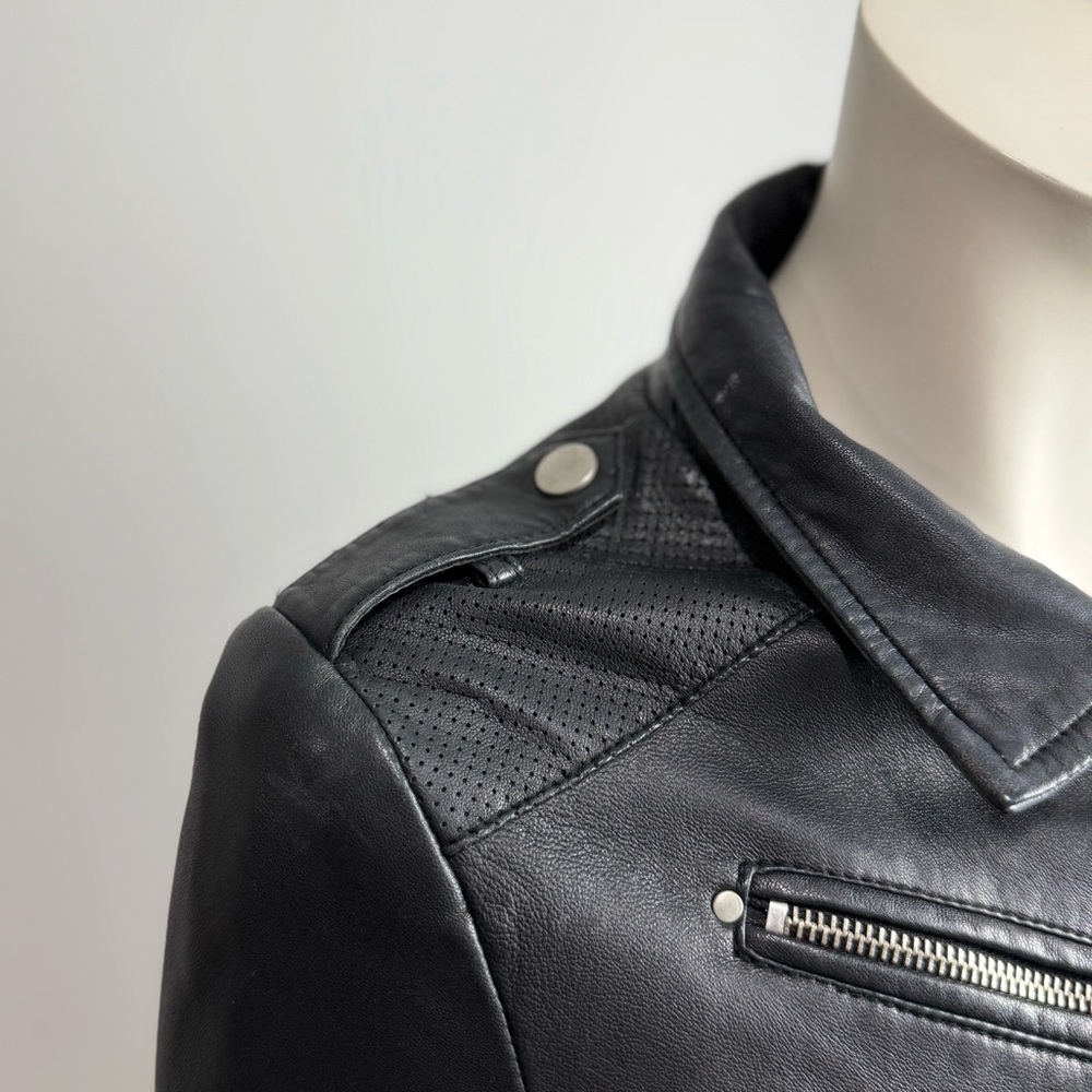 Vintage IRO Lambskin Leather Moto Jacket Fitted Size 0 - Picture 8 of 11